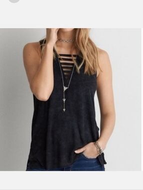 American Eagle Outfitters Soft & Sexy Cage Tank Black EUC XS